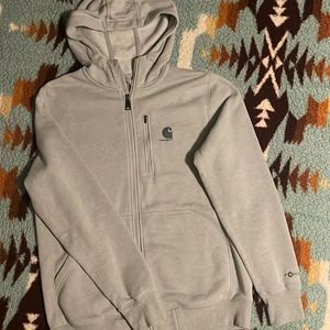 Gray zip up Carhartt hoodie/jacket